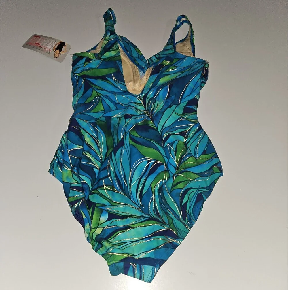 NWT Kirkland Signature Tropical Leaf Print One-Piece Swimsuit